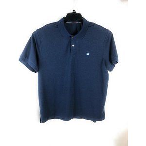 Southern Tide Men's 2XL Short Sleeve Button Blue Polyester Blend Adult Shirt A10